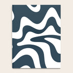 Liquid Swirl Abstract Pattern in Navy Blue and White Notebook Gallery Image 4