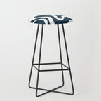 Liquid Swirl Abstract Pattern in Navy Blue and White Stool Gallery Image 1