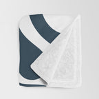 Liquid Swirl Abstract Pattern in Navy Blue and White Throw Blanket Gallery Image 3