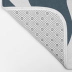 Liquid Swirl Abstract Pattern in Navy Blue and White Bath Mat Gallery Image 2