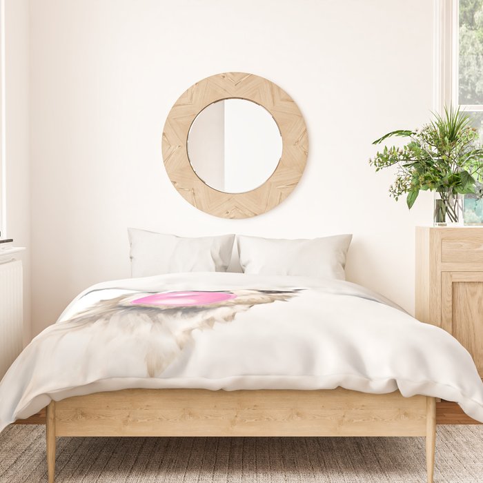 Bubble Gum Sneaky Llama Duvet Cover Gallery Image 3