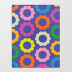 Flower Dots Cute Colorful Simple Retro Contemporary Floral Pattern Blue Notebook Gallery Image 4
