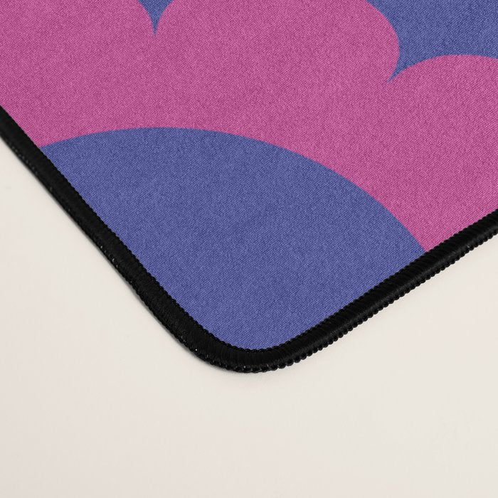 Flower Dots Cute Colorful Simple Retro Contemporary Floral Pattern Blue Desk Mat Gallery Image 4