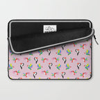 Happy Tropical Jungle Birds Toucan Hummingbird Parrot Pink Laptop Sleeve Gallery Image 2