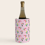 Happy Tropical Jungle Birds Toucan Hummingbird Parrot Pink Wine Chiller Gallery Image 1