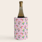 Happy Tropical Jungle Birds Toucan Hummingbird Parrot Pink Wine Chiller Gallery Image 2