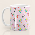 Happy Tropical Jungle Birds Toucan Hummingbird Parrot Pink Coffee Mug Gallery Image 3