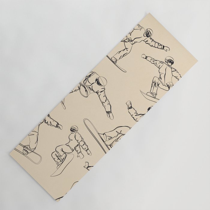 Minimal Snowboarders Line Art 2 Yoga Mat Gallery Image 1