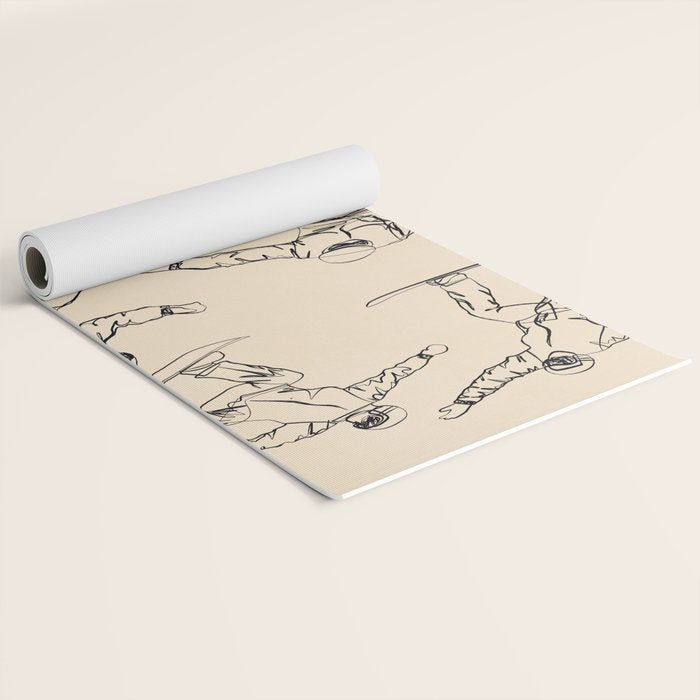 Minimal Snowboarders Line Art 2 Yoga Mat Gallery Image 2