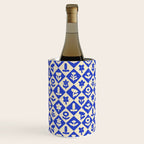 Vintage geometric blue flower art pattern Wine Chiller Gallery Image 2