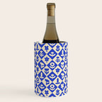 Vintage geometric blue flower art pattern Wine Chiller Gallery Image 3