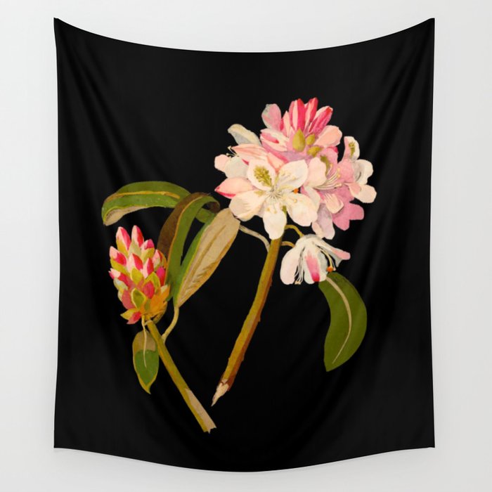 Rhododendron Maximum  by Mary Delany Paper Collage Floral Flower Botanical Paper Mosaic Vintage Scientific Plant Anatomy Wall Tapestry Gallery Image 4