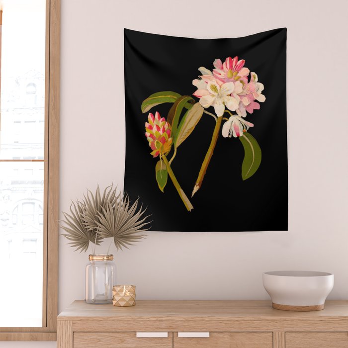 Rhododendron Maximum  by Mary Delany Paper Collage Floral Flower Botanical Paper Mosaic Vintage Scientific Plant Anatomy Wall Tapestry Gallery Image 2
