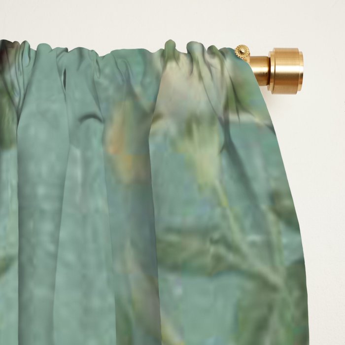 A Teal of Two Birds Chinoiserie Window Curtain Gallery Image 2