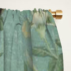 A Teal of Two Birds Chinoiserie Window Curtain Gallery Image 2