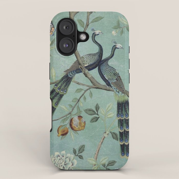A Teal of Two Birds Chinoiserie iPhone Case Gallery Image 1