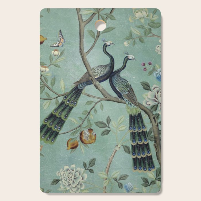 A Teal of Two Birds Chinoiserie Cutting Board Gallery Image 1