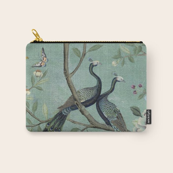 A Teal of Two Birds Chinoiserie Carry All Pouch Gallery Image 1