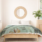 A Teal of Two Birds Chinoiserie Duvet Cover Gallery Image 3