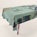 A Teal of Two Birds Chinoiserie Tablecloth Gallery Image 1