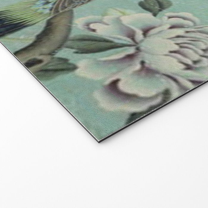 A Teal of Two Birds Chinoiserie Welcome Mat Gallery Image 2