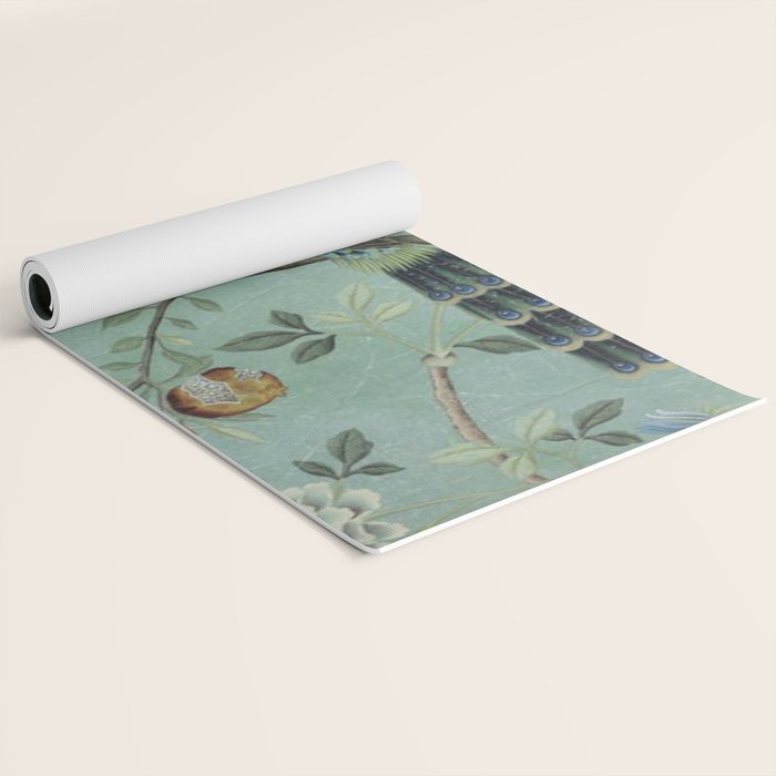A Teal of Two Birds Chinoiserie Yoga Mat Gallery Image 2