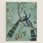 A Teal of Two Birds Chinoiserie Jigsaw Puzzle Gallery Image 1