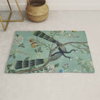 A Teal of Two Birds Chinoiserie Rug Gallery Image 1