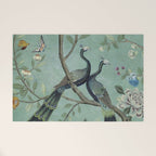 A Teal of Two Birds Chinoiserie Welcome Mat Gallery Image 1