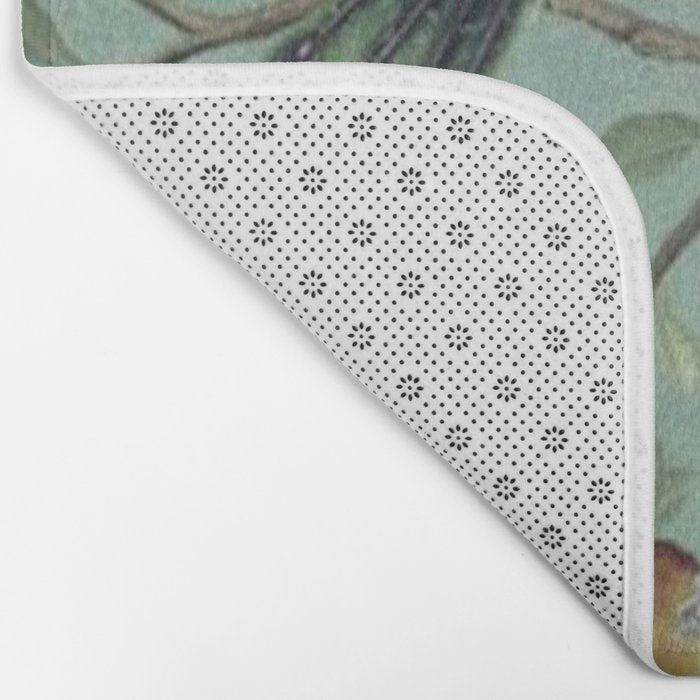 A Teal of Two Birds Chinoiserie Bath Mat Gallery Image 2