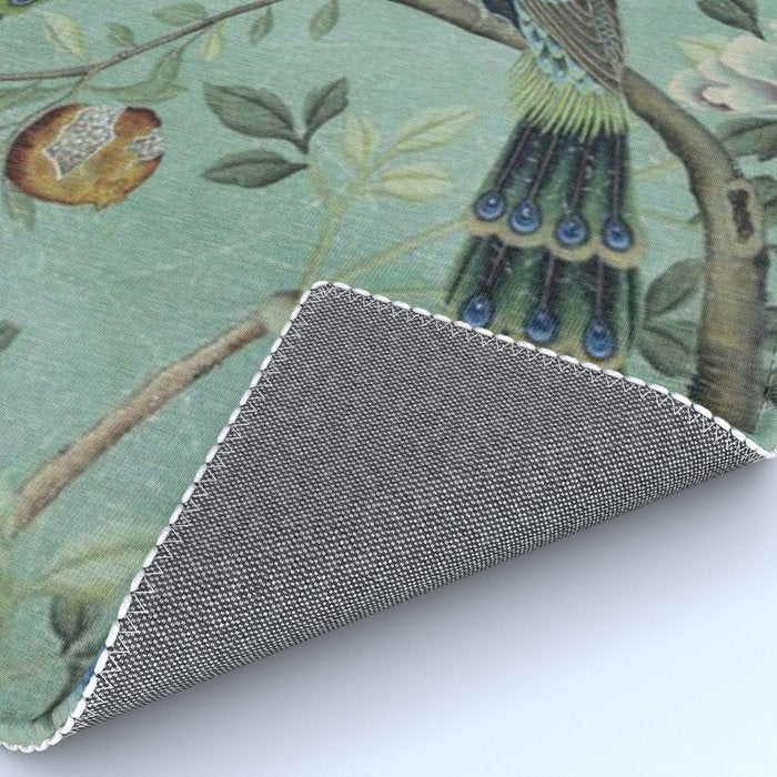 A Teal of Two Birds Chinoiserie Rug Gallery Image 4