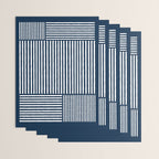 Navy White Lines Minimal Abstract Design Wrapping Paper Gallery Image 3