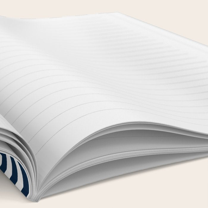 Navy White Lines Minimal Abstract Design Notebook Gallery Image 2