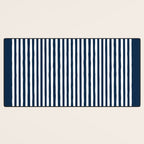Navy White Lines Minimal Abstract Design Desk Mat Gallery Image 3
