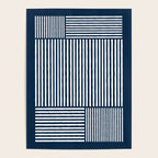 Navy White Lines Minimal Abstract Design Poster Gallery Image 4