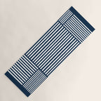 Navy White Lines Minimal Abstract Design Yoga Mat Gallery Image 1