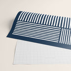 Navy White Lines Minimal Abstract Design Wrapping Paper Gallery Image 2