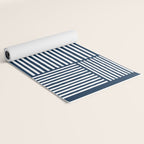 Navy White Lines Minimal Abstract Design Yoga Mat Gallery Image 2