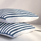 Navy White Lines Minimal Abstract Design Pillow Sham Gallery Image 3