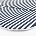 Navy White Lines Minimal Abstract Design Bath Mat Gallery Image 3