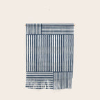Navy White Lines Minimal Abstract Design Wall Hanging Gallery Image 1