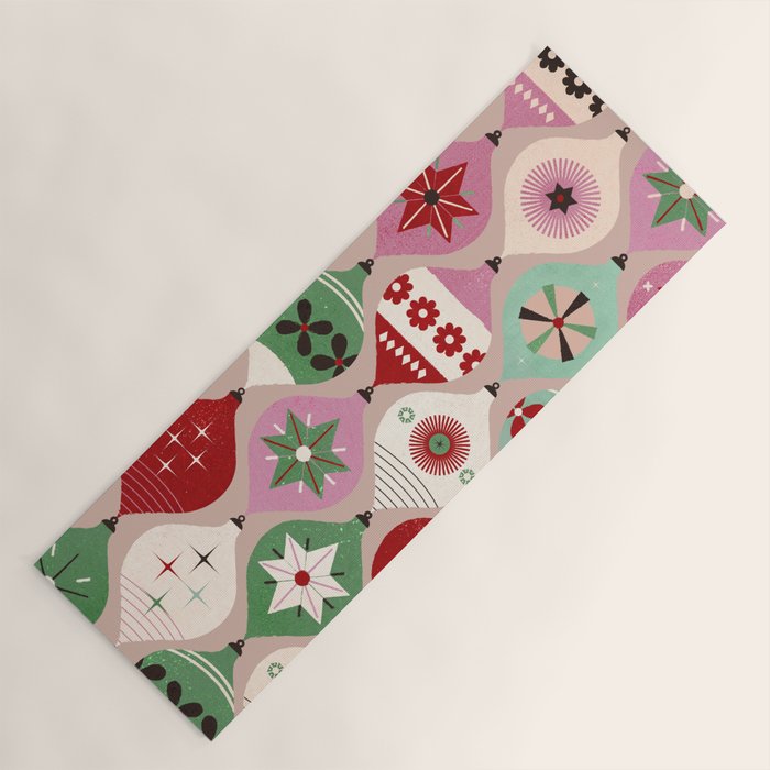 Festive Baubles Pattern Yoga Mat Gallery Image 1