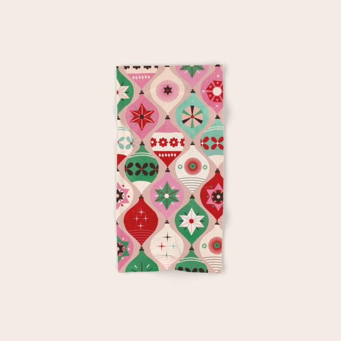 Festive Baubles Pattern Bath Towel Gallery Image 1