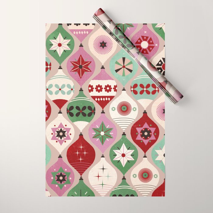 Festive Baubles Pattern Wrapping Paper Gallery Image 1