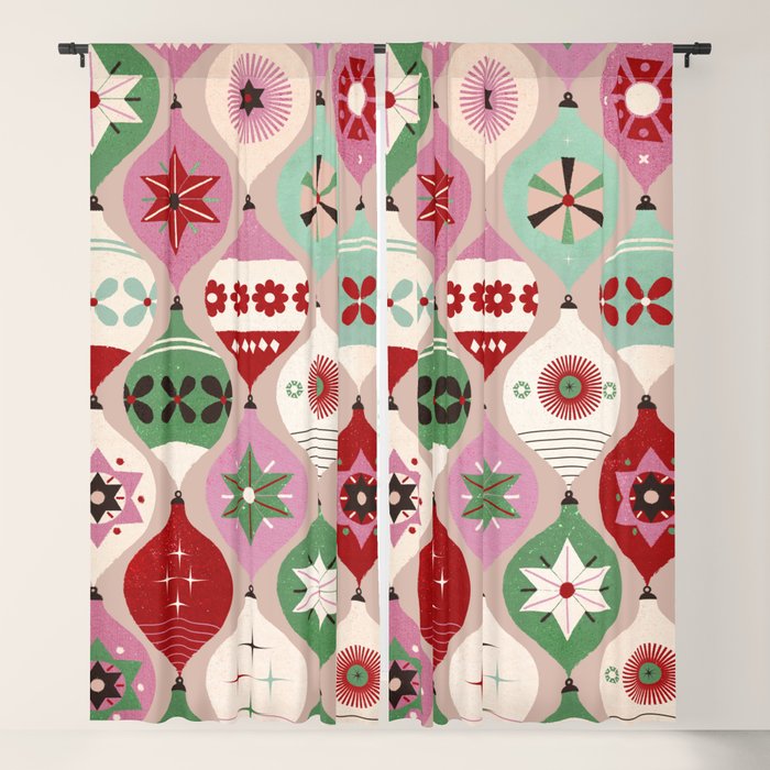 Festive Baubles Pattern Window Curtain Gallery Image 5