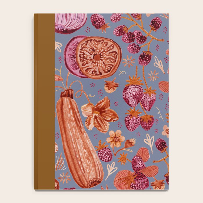 Garden Vegetables & Fresh Fruit in Grey & Rust Notebook Gallery Image 4