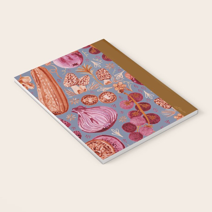Garden Vegetables & Fresh Fruit in Grey & Rust Notebook Gallery Image 3
