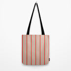 Old Fashioned Retro Christmas Stripe Pattern Vertical Pink Red Green Beige Tote Bag Gallery Image 2