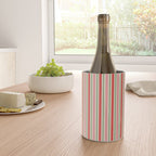 Old Fashioned Retro Christmas Stripe Pattern Vertical Pink Red Green Beige Wine Chiller Gallery Image 4