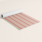 Old Fashioned Retro Christmas Stripe Pattern Vertical Pink Red Green Beige Yoga Mat Gallery Image 2